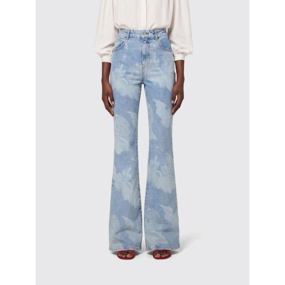 Fiorucci Women Printed Denim Flared Jeans Fiorucci